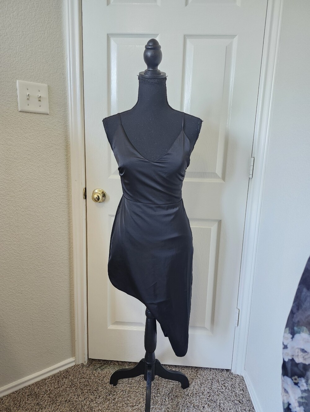 Lulus Black Asymmetric Slip Dress - Women XS